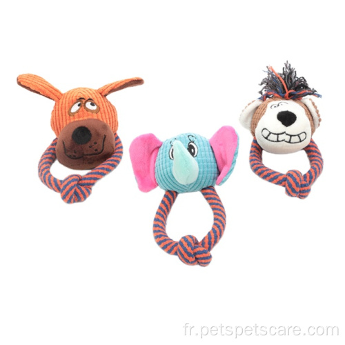 jouets de morsure molaire grinçante en peluche en coton en forme d'animal